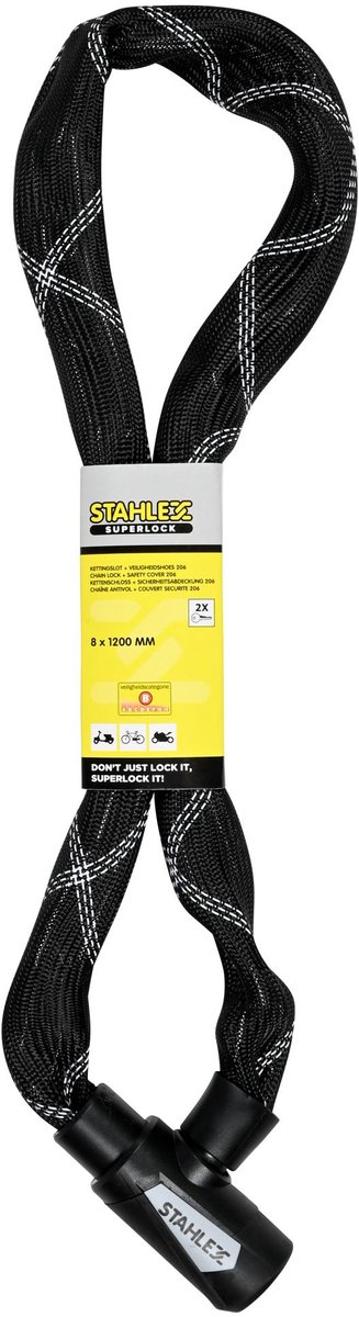 Stahlex Kettingslot - Gehard Staal - Canvas Beschermhoes - 8 x 1200 mm - Zwart van Stahlex — afbeelding 5