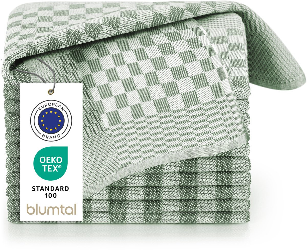 Blumtal Premium Theedoeken - Hoogwaardige Keuken Set - 50 x 70cm - Groen - Set van 10
