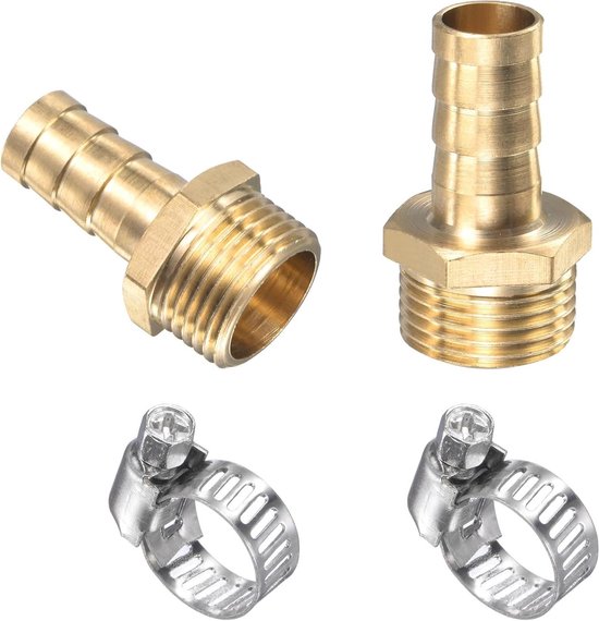 Messing slangtule - 10mm x 3/8 - buitendraad bestellen bij