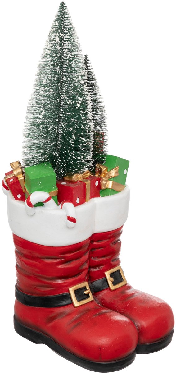 Fééric Lights and Christmas Kerstmanlaarzen uit hars - 24x22x55cm - Rood