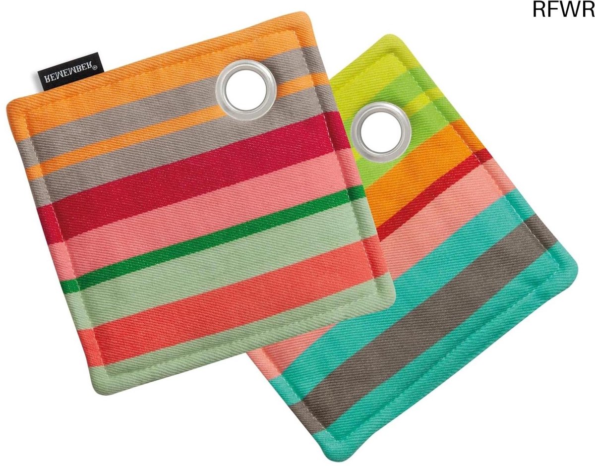RFWR® Set van 2 katoenen pannenlappen in verschillende ontwerpen