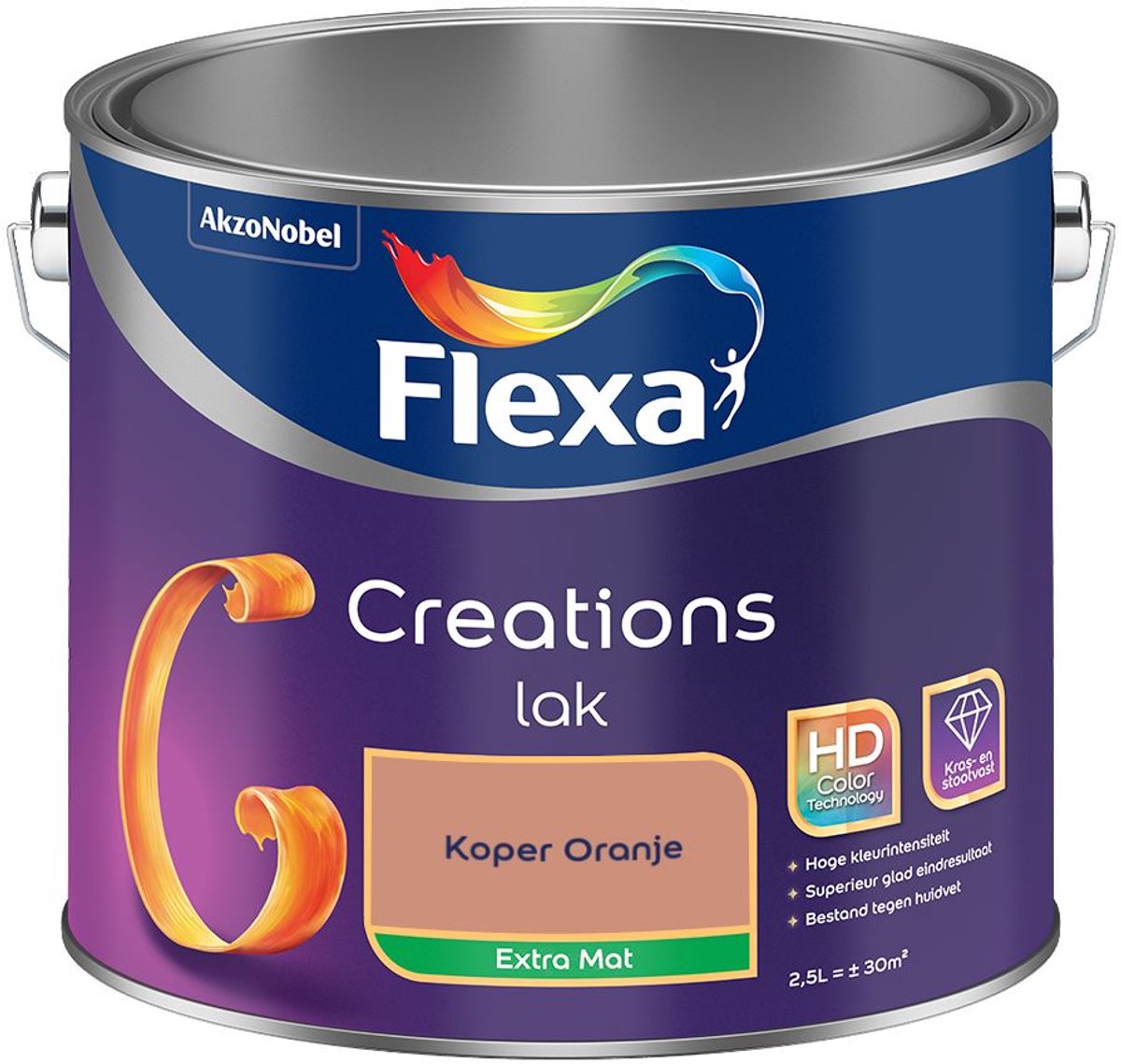 Flexa - Creations Lak Extra Mat - Koper Oranje - Mengverf - 2.5 L