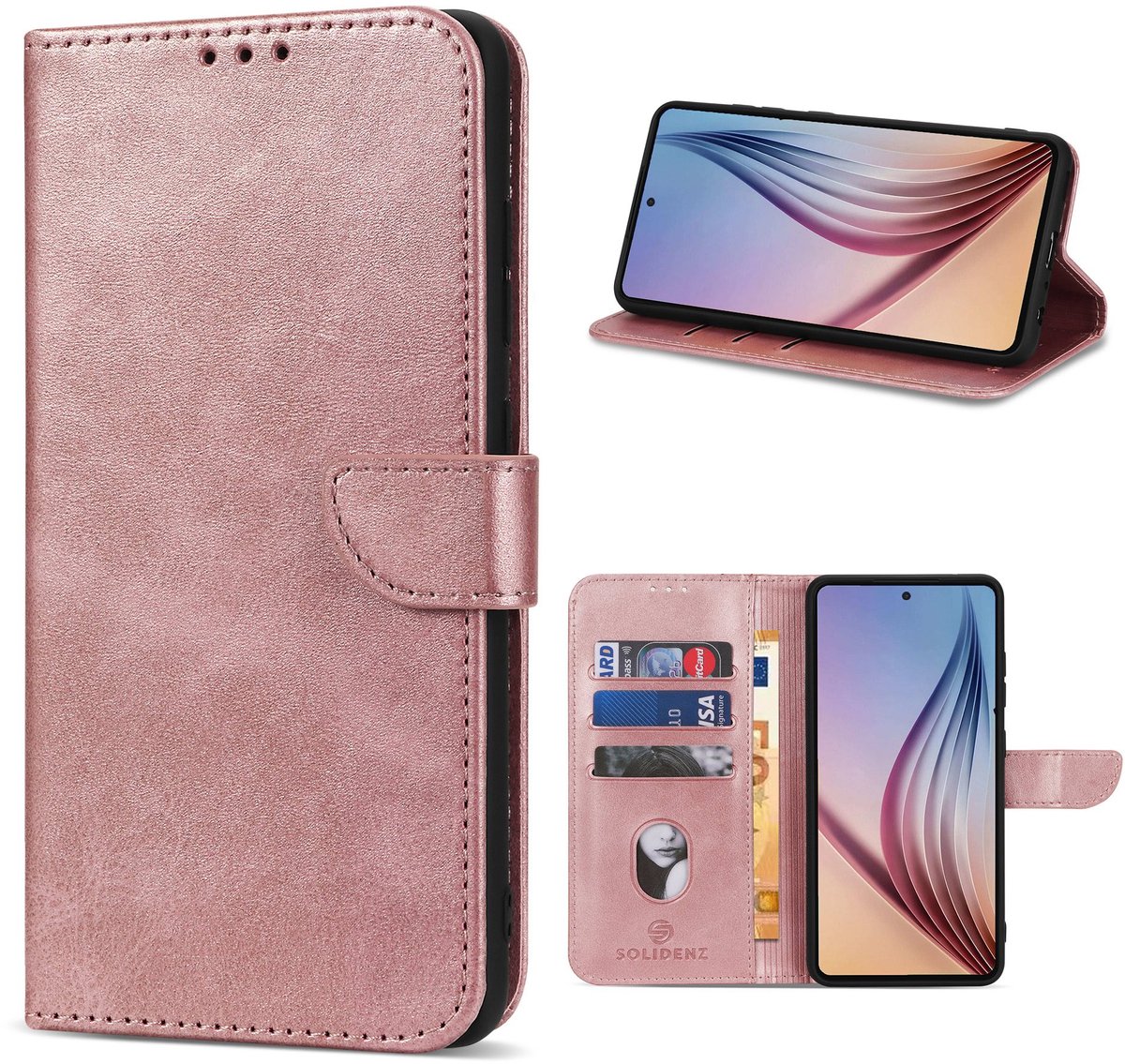 Solidenz hoesje - Geschikt voor Samsung Galaxy A56 / A36 - Bookcase - Roségoud