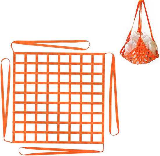 Hendelnet, lastheffel, net, 1 x 1 m, 300 kg polyester, lading, hangend