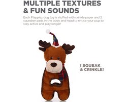 LinkTuff™ Scrunch Bunch Tug Cuddle Dog Toy (Reindeer) - TOSS TUG / ULTRA DURABLE TUG-OF-WAR DOG TOY / Squeaky and Crinkle Sound When Tugged / Soft Snuggly Plush / Interactive Tugged Toy / for Medium Large Dogs / Dog Christmas Gift Hond Kerstcadeau
