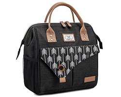 Isolerende lunchtas voor dames - Koeltas voor werk, picknick en uitjes - 11 liter, zwart