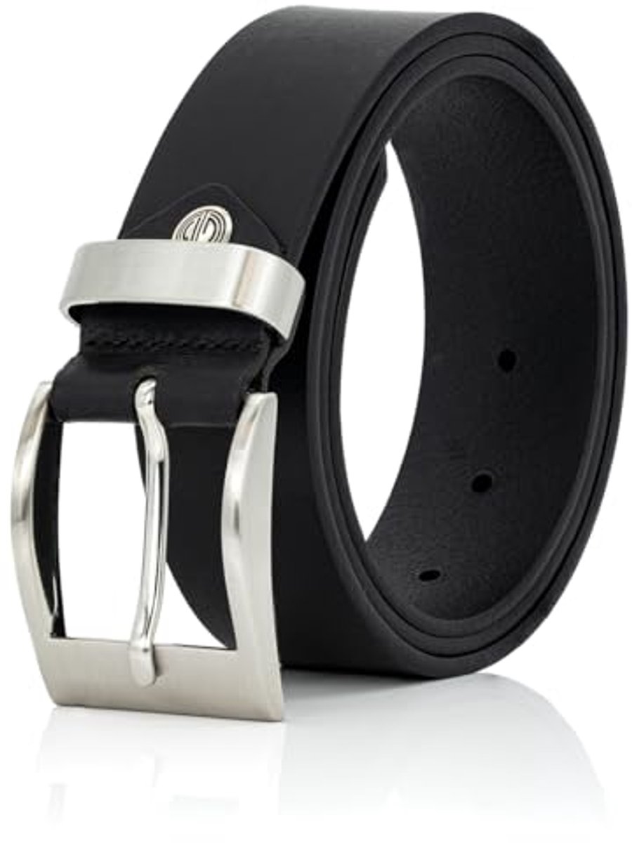 Leren riem XXL tot taillemaat 170 van zacht rundleer, breedte 4 cm, casual look in zwart