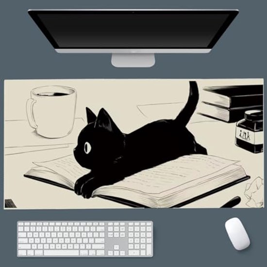 Grote muismat XXL 100 x 50 cm, muismat van antislip rubber met genaaide randen, ergonomische muismat, bureauaccessoires, laptoptoetsenbord, sterrenhemel droom 3 W0G1-268