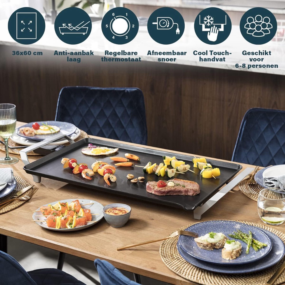 Thuys – Table Chef Superior Extra Dikke Bakplaat – Met Drielaagse Anti aanbaklaag – Zwart