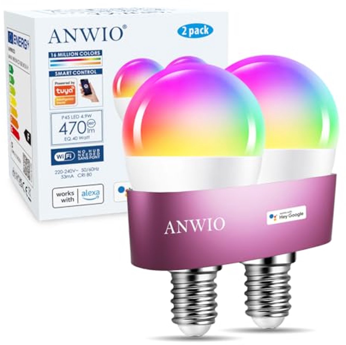 Slimme E14 Gloeilampen met RGB Kleurverandering - App Bediening via Bluetooth & WiFi