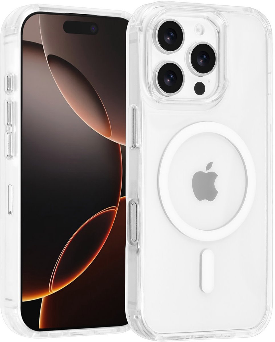 TUNIQ Back cover voor iPhone 16 Pro - Antishock - MagSafe - Transparant