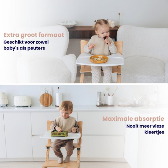 Funnies Slabbetjes 10-Pack - Wit - Set van 10 Stuks - Slab voor Kinderen - Slabbertjes Baby - Slabber van Funnies. — afbeelding 4