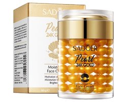 SADOER 24K Goud & Hyaluronzuur Gezichtscrème + Hydraterende Essence Serumcapsules – Anti-Rimpel & Verstevigend | Pinda's -vormige softgelcapsules | serumcapsules met knijp-pipet| Skin Care