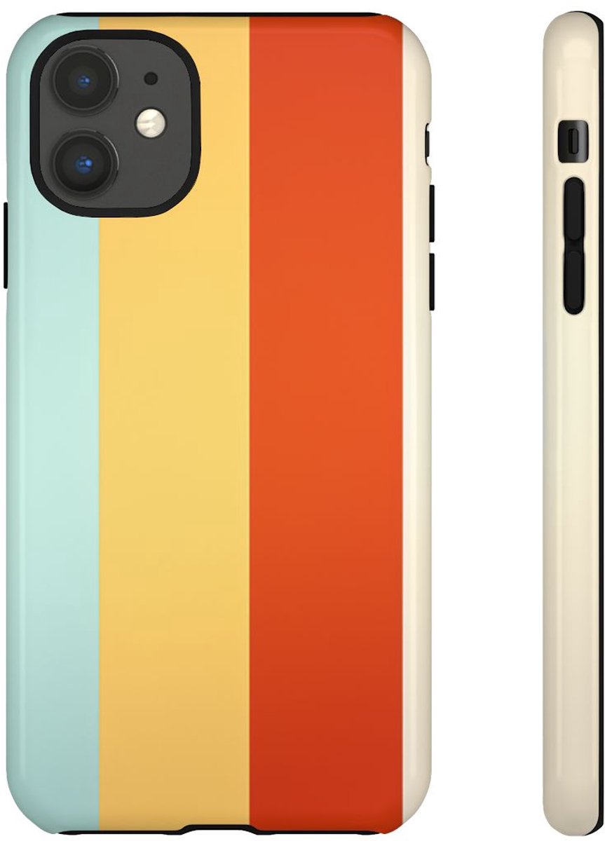 Levendig Gestreept Patroon met Brede Banden – Telefoonhoesje Geschikt voor iPhone 11