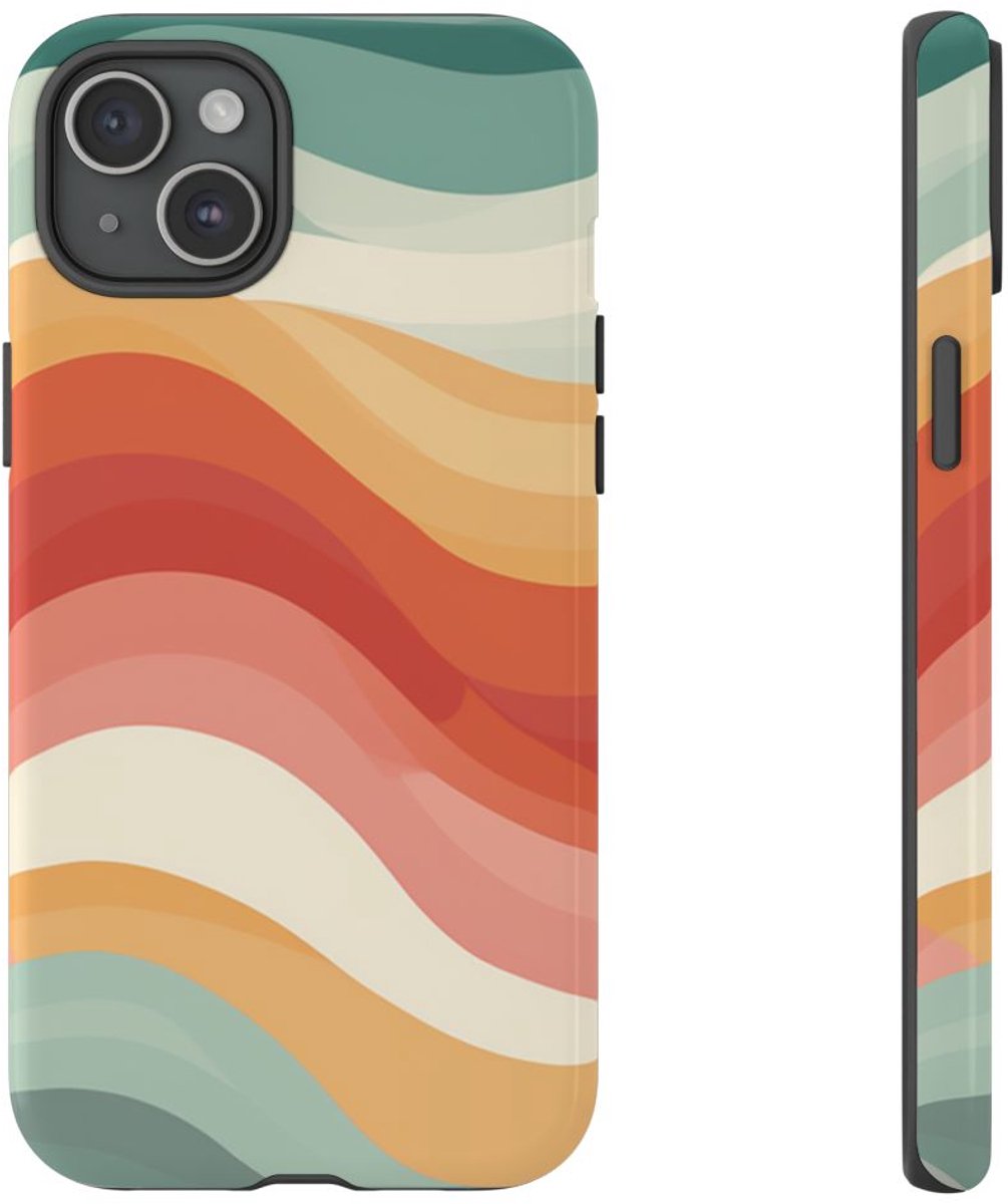 Golvend Veelkleurig Patroon – Telefoonhoesje Geschikt voor iPhone 15 Plus