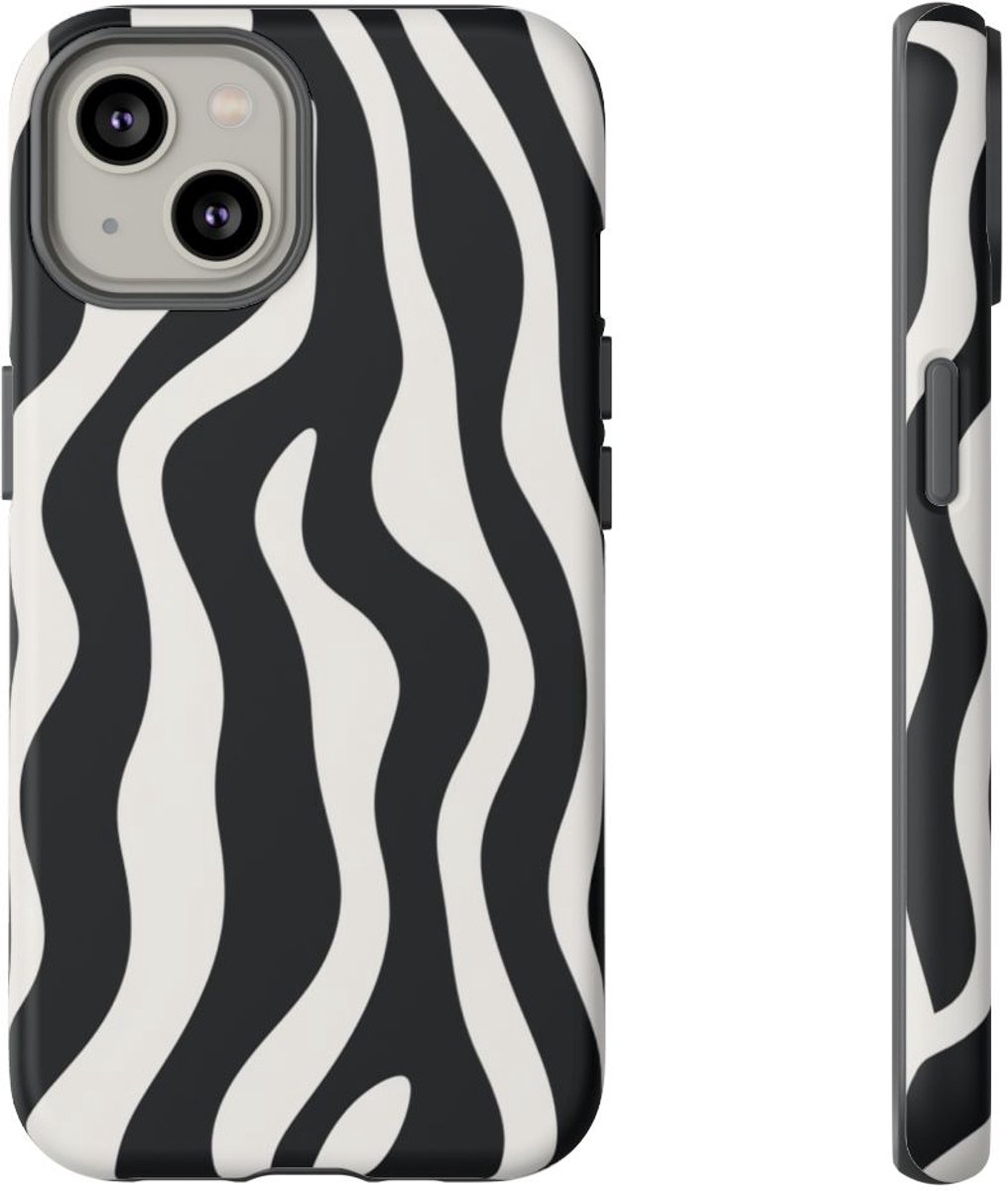 Zwart-Wit Abstract Zebrapatroon – Telefoonhoesje Geschikt voor iPhone 14