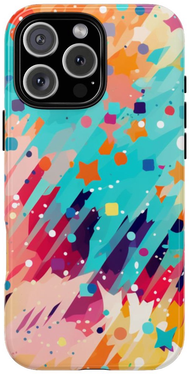 Kleurrijk Abstract Spattenpatroon – Telefoonhoesje Geschikt voor iPhone 16 Pro Max
