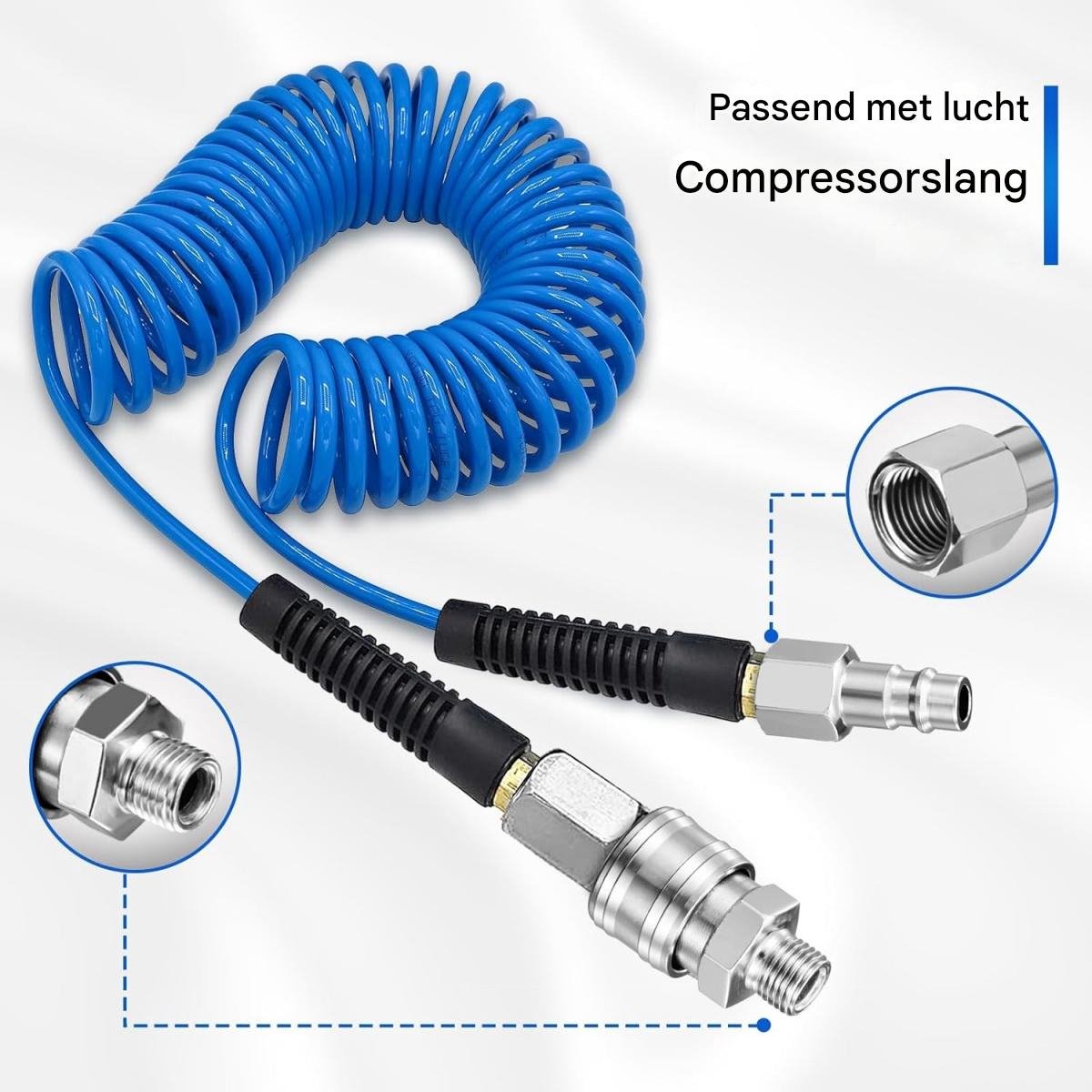 EXCITAT Snelkoppeling voor perslucht - Pneumatische snelkoppeling - Geschikt voor het aansluiten van persluchtblaaspistolen, luchtcompressorslangen, luchtcompressor-accessoiremondstukken - 10 stuks - 1/4 inch – foto 4