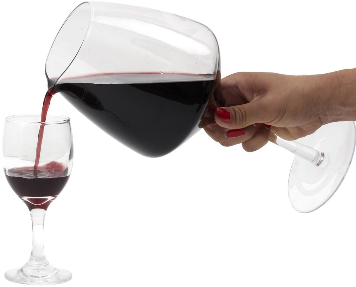 Home Deco Factory Wijnkaraf - 1.6L - H30 cm - glas - wijnglas - karaf