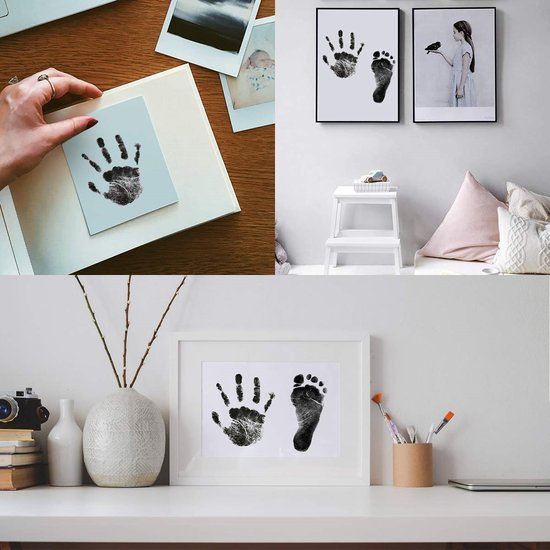 EXCITAT Hand- en voetafdrukset - Inktloze stempelkussens - Clean Touch stempels - Geschikt voor honden- en kattenpoten, souvenirs voor babyshowers - 3 stuks van EXCITAT — afbeelding 2