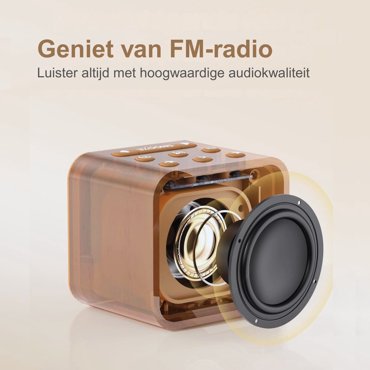Neveda Digitale Wekkerradio met Nachtlamp licht - Wekkers Digitaal op Netstroom - Slaapkamer - Bruin houtlook — cadeau in Wonen & Interieur - foto 6