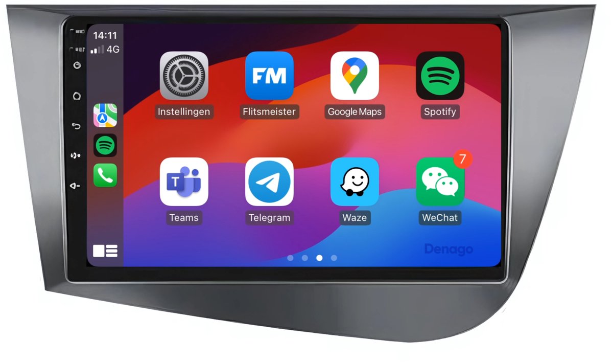 CarPlay autoradio geschikt voor Seat Leon | 2005 t/m 2012 | Android 13 | Draadloos Apple CarPlay & Android Auto | 2GB + 32GB | QuadCore processor | Denago DNG-A21 | 2025 model | 2005 2006 2007 2008 2009 2010 2011 2012 | Bluetooth & Wifi