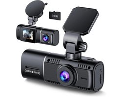 Dubbele lens aan de voorzijde + interne Full HD 1080P auto dashcamcamera