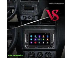 Volkswagen 510RNS CarPlay voor VW Golf 5, 6, Polo, Skoda Caddy, T5, Passat, 2-DIN radio met 7-inch scherm, navigatiesysteem, met Bluetooth/USB/FM/RDS, ondersteuning voor Mirror Link (2+64G)