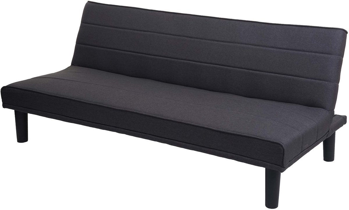 Slaapbank MCW-J17, bank uitklapbare slaapbank logeerbed, slaapfunctie stof/textiel 165cm ~ antraciet-grijs