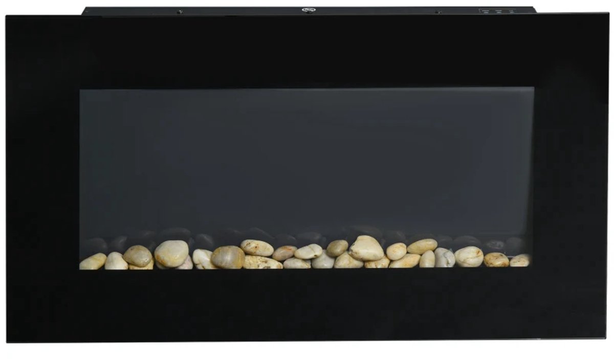 Sfeerhaard Elektrisch - Haard met Verwarming - LED-vlameffect - 1000/2000W - Openhaard - Decoratieve Haardkachel - Kachel Vrijstaand - Stijlvolle Uitstraling - Zwart