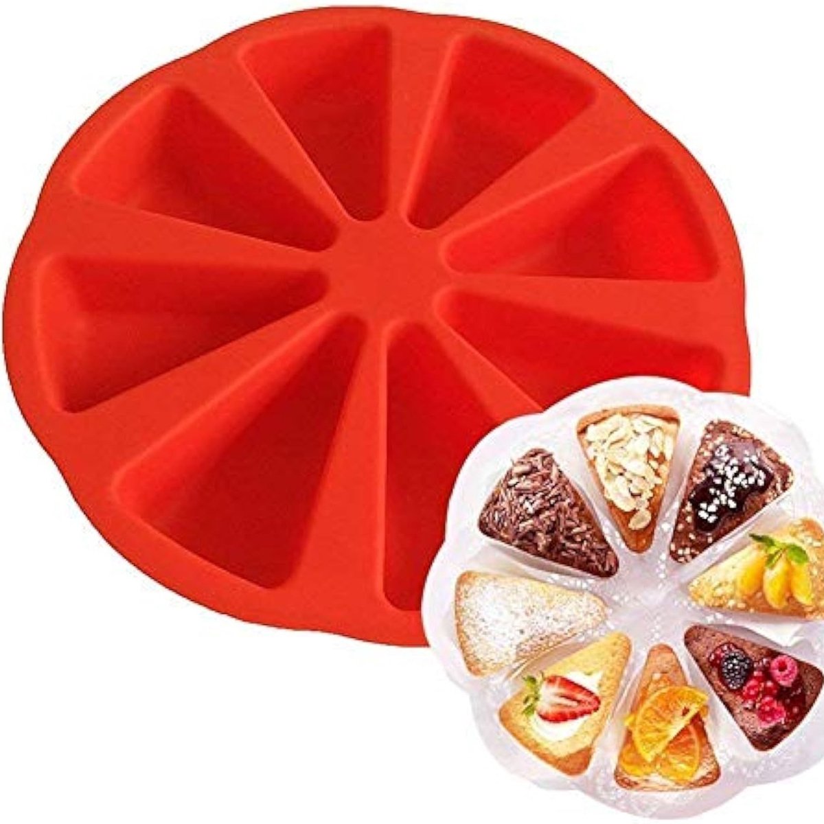 Siliconen Taart Bakvorm - 8 losse punten - Rood