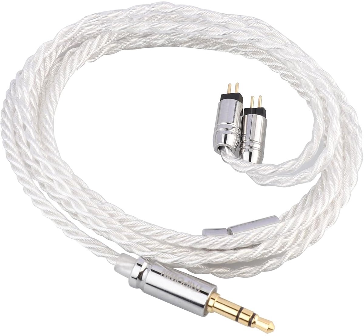 Tripowin Solstice - IEM Kabel - 3.5mm - 2 Pin - Met Microfoon - 1.2 Meter - Zilver