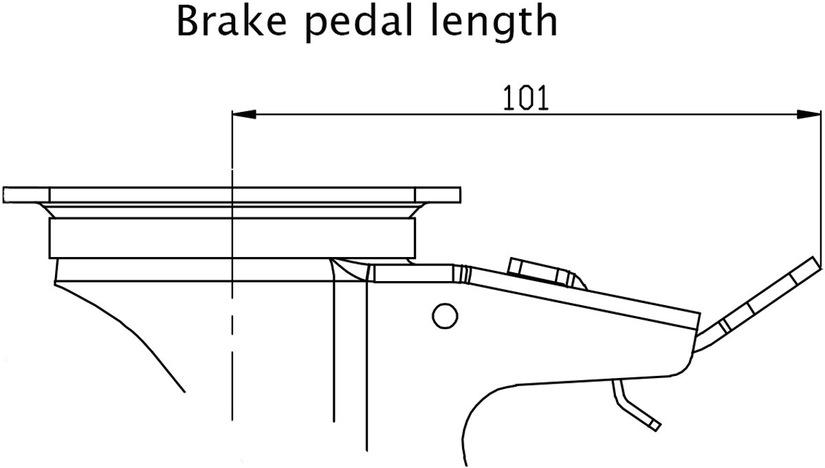 100 mm (4") rubberen zwenkwiel met rem, draaibaar, met een draagvermogen van 360 kg, set van 4