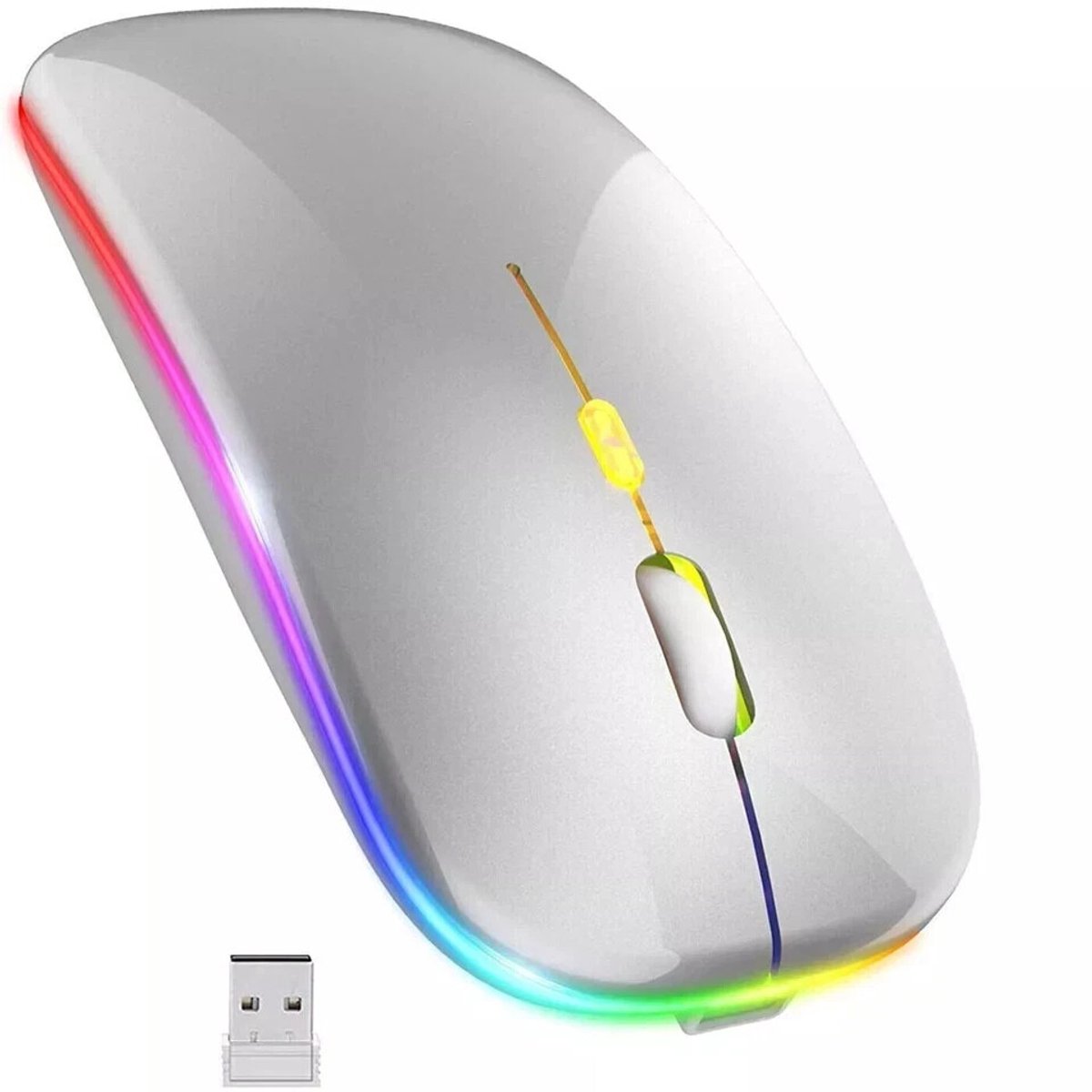 Draadloze muis Oplaadbare optische stille muis USB geschikt voor pc en laptop