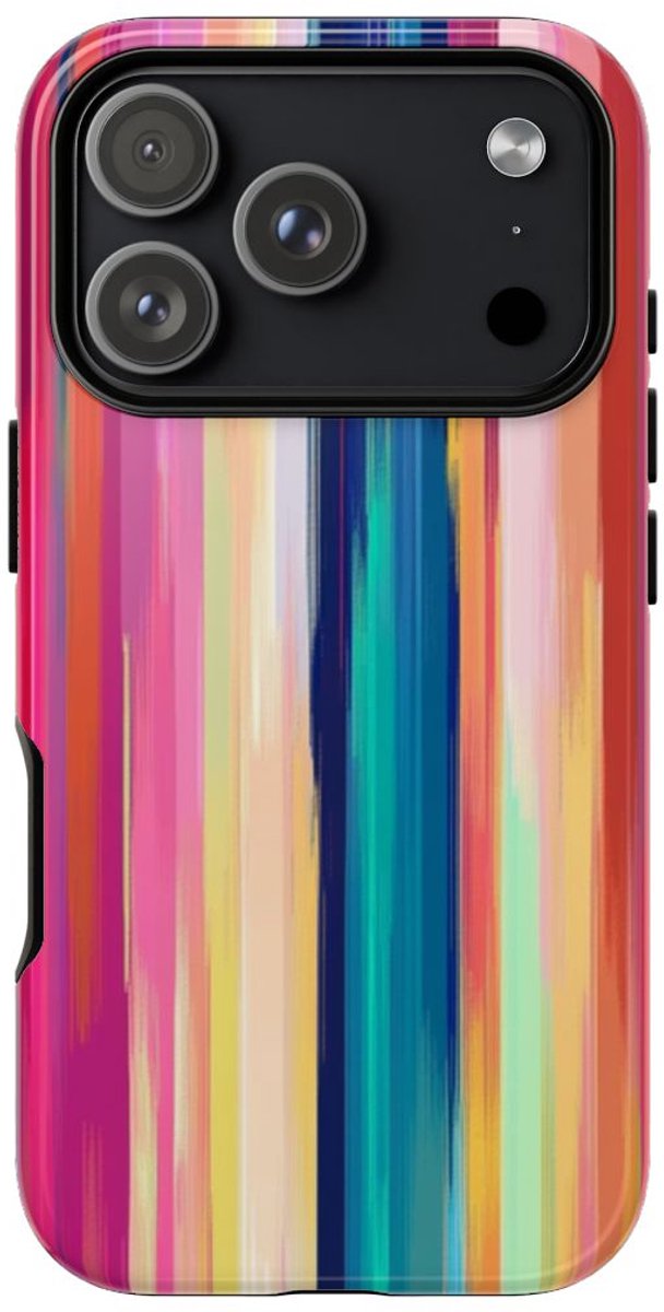 Levendige Verticale Strepen Abstracte Kunst – Telefoonhoesje Geschikt voor iPhone 17 Pro