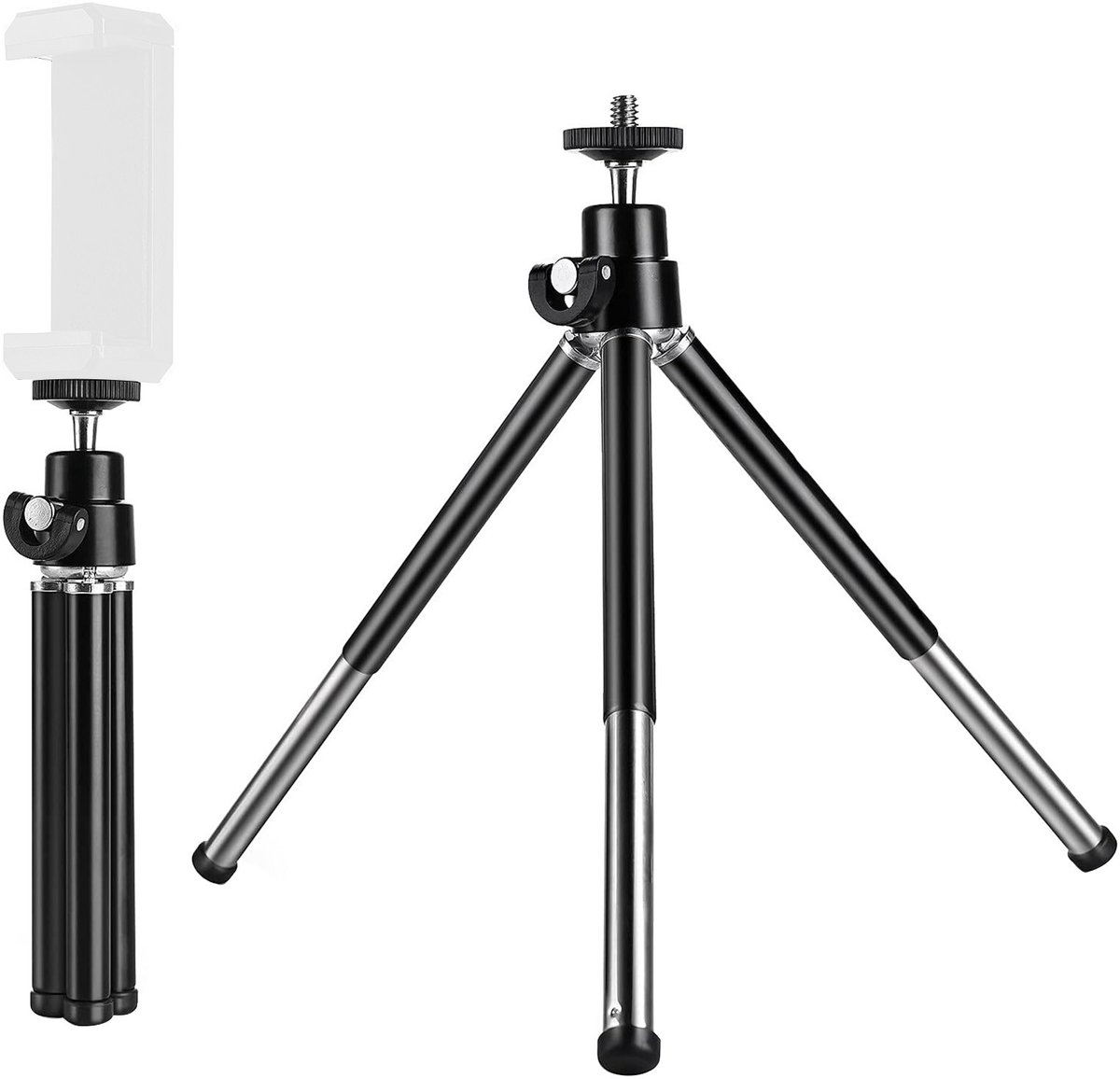 Geschikt voor 1/4" metalen uitschuifbare mini-statief met schroefbevestiging Geschikt voor GoPro-telefoon