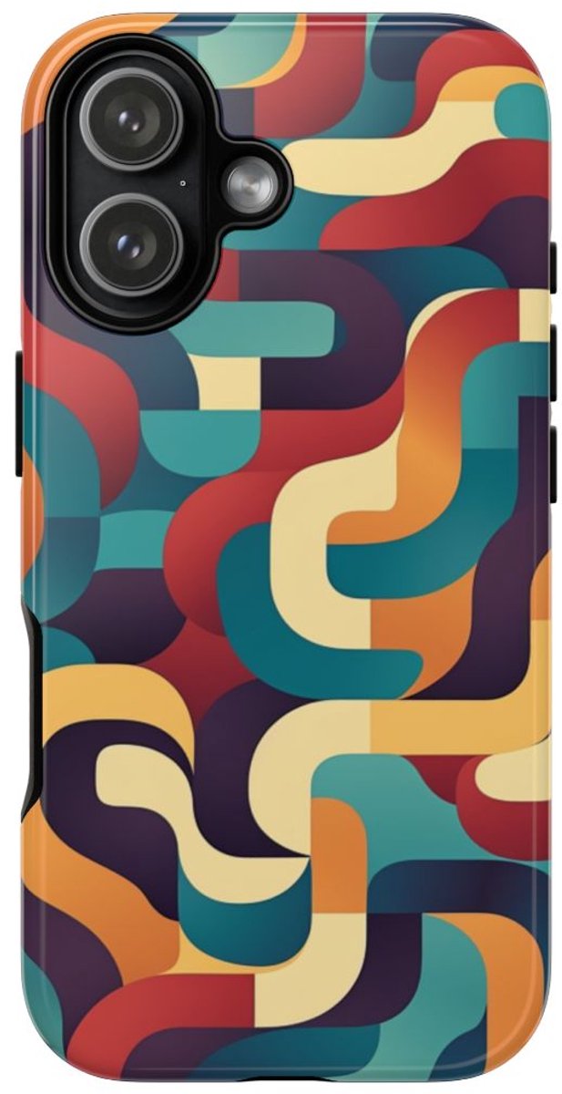 Kleurrijk Abstract Gebogen Patroon – Telefoonhoesje Geschikt voor iPhone 17
