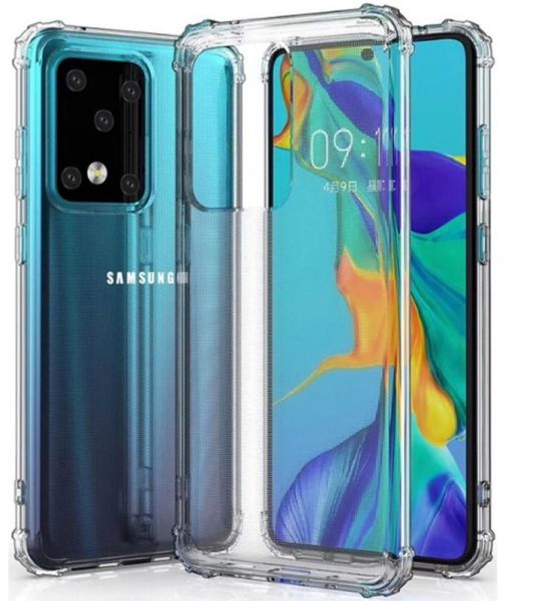 Multimedia & Accessoires Anti-Shock Back Cover Case geschikt voor Samsung Galaxy A17 5G - TPU & Harde Plastic - Schokabsorberend & Schokbestendig – Transparant