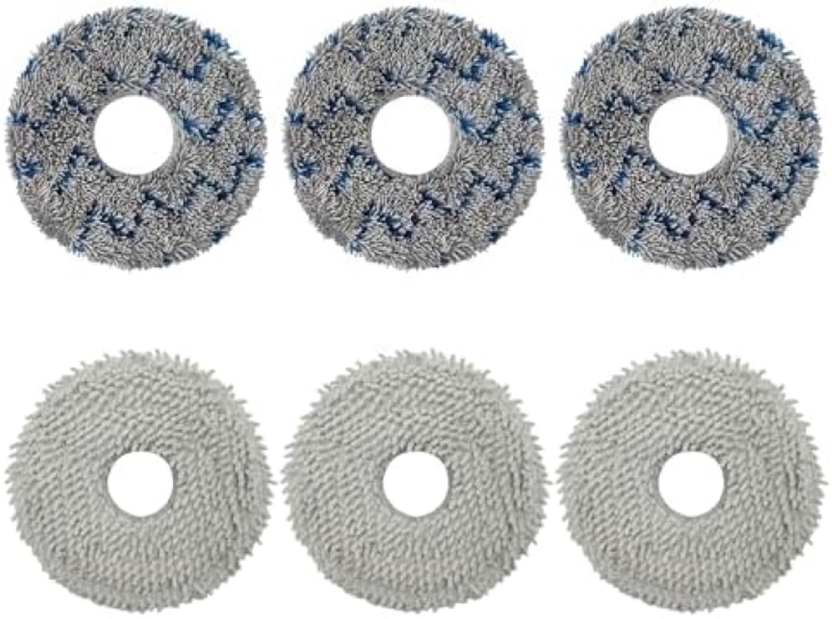 6 stuks accessoires wisdoeken voor Ecovacs Deebot T50 Pro Omni/N30 Pro Omni/T30 Pro/T30S/T20 Omni/T10 Omni/X1 Omni/X2 Omni robotstofzuiger, herbruikbare en wasbare reserveonderdelen
