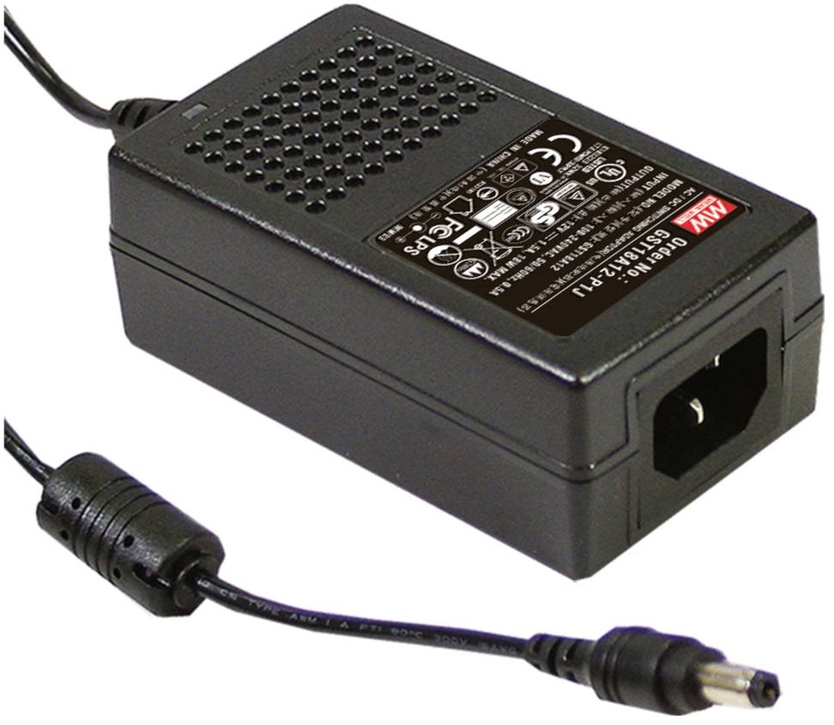 MEAN WELL GST18A12-P1J Tafelnetvoeding, vaste spanning 12 V 1.5 A 18 W