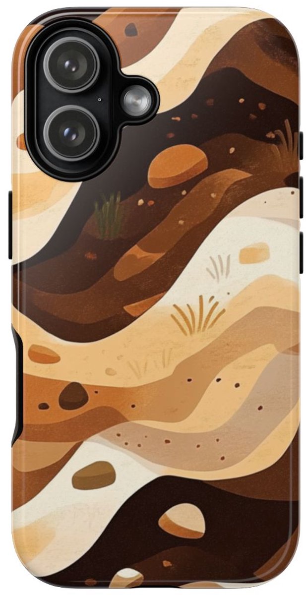 Aardse Bodemlagen Patroon – Telefoonhoesje Geschikt voor iPhone 17