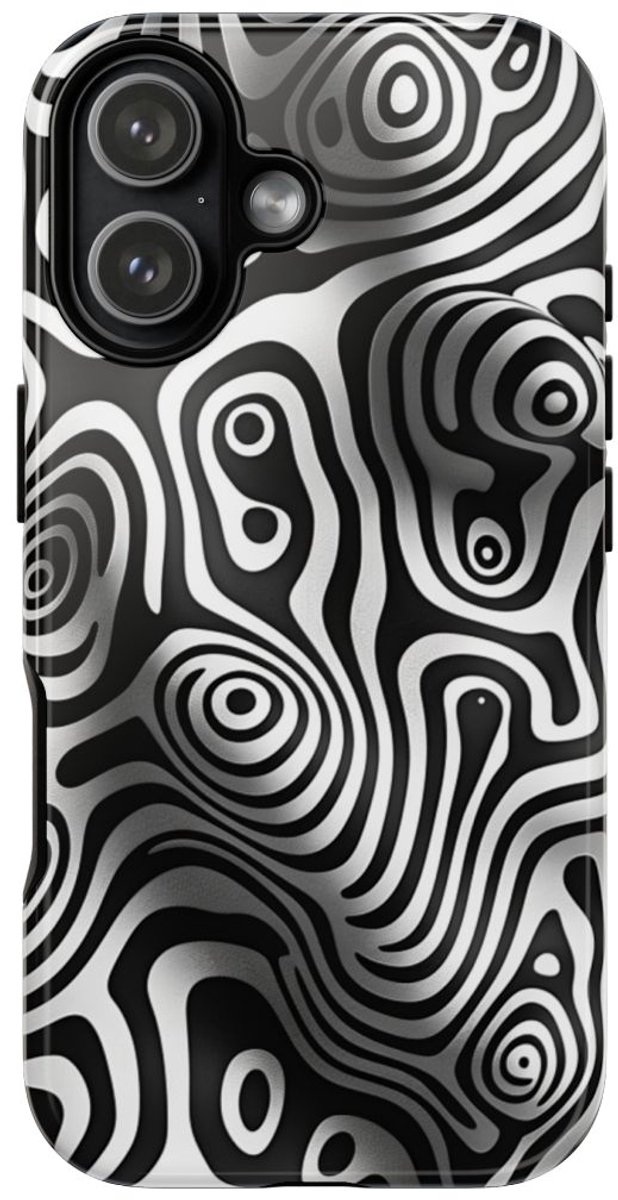 Zwart-Wit Abstract Lijnenspel – Telefoonhoesje Geschikt voor iPhone 17