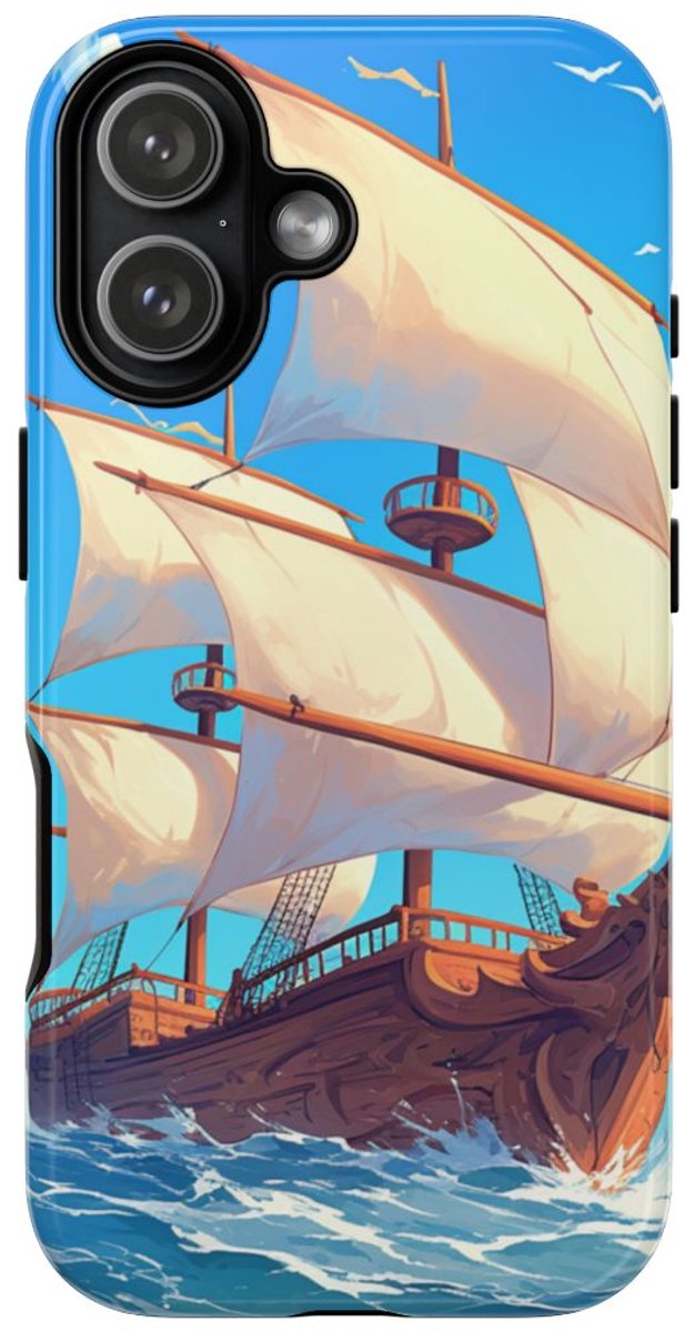 Zeilschip op Blauwe Oceaan – Telefoonhoesje Geschikt voor iPhone 17