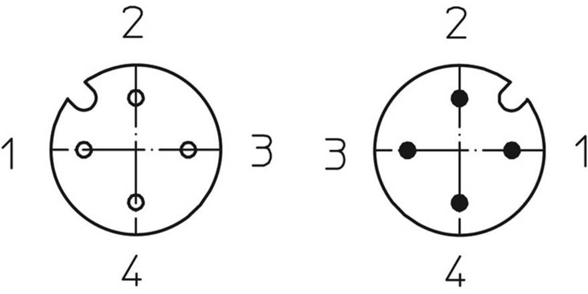 Image of Lutronic 1092 Sensor/actuator aansluitkabel M12 Aantal polen (sensoren): 4 Stekker, recht 0.60 m 1 stuk(s)
