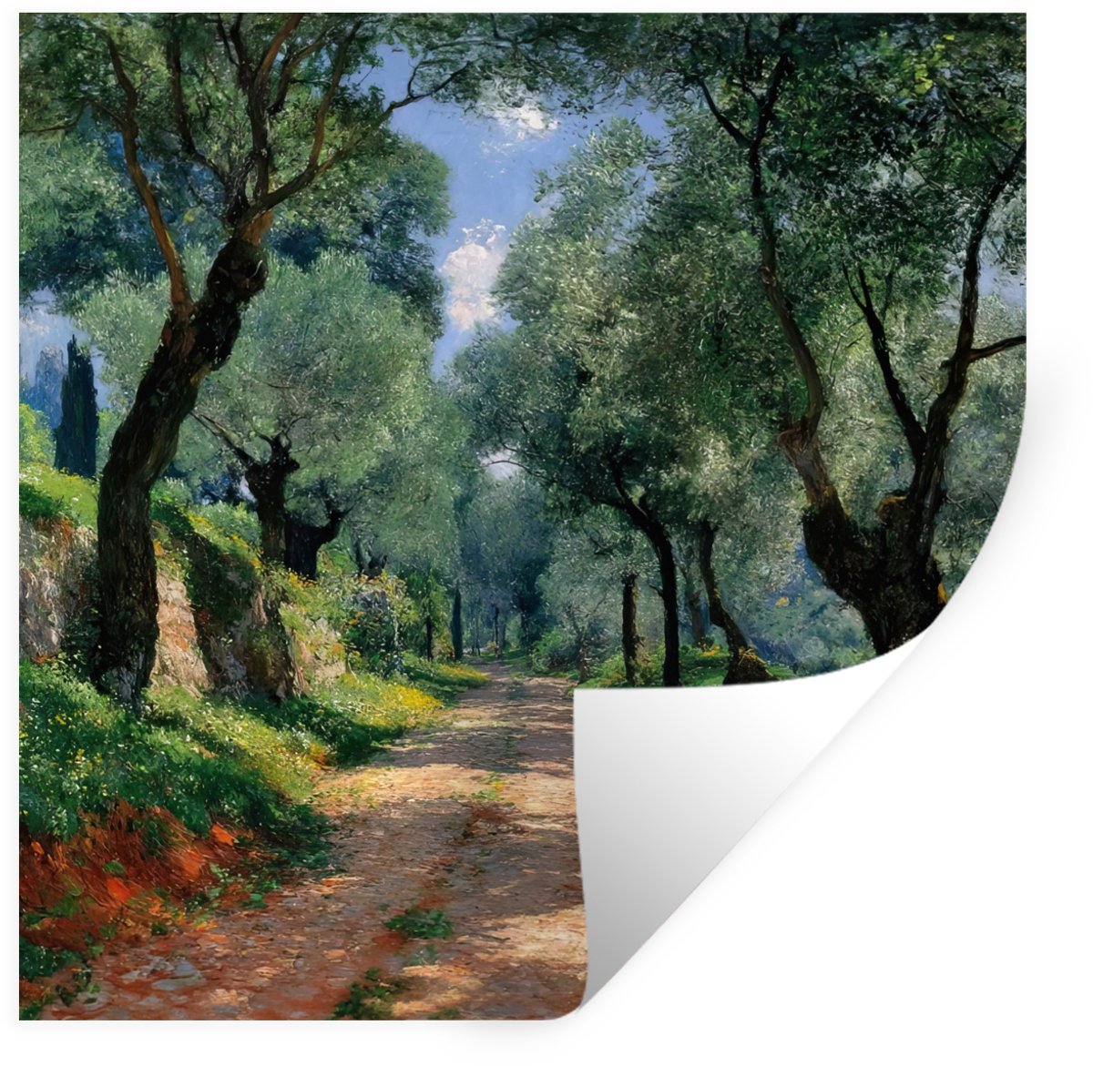 Muurstickers - Sticker Folie - Pad - Bomen - Schaduw - 80x80 cm - Plakfolie - Muurstickers