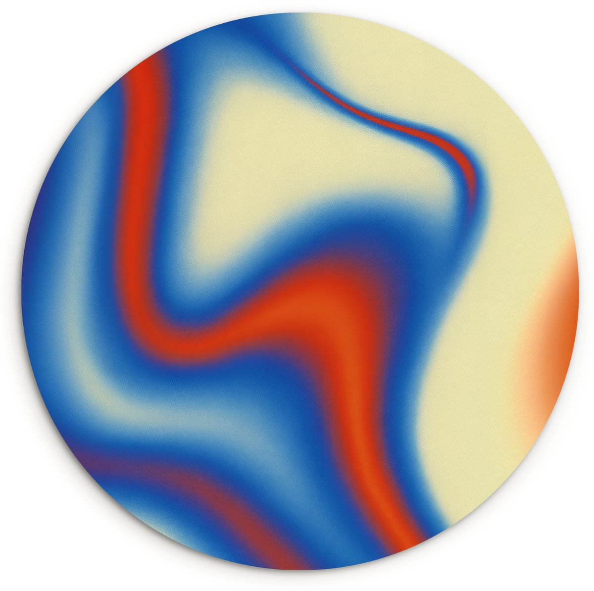 WallCircle Wandcirkel 30x30 cm - Muurcirkel Golven - Kleurrijk - Abstract - Muurdecoratie woonkamer - Wanddecoratie slaapkamer - Kamer decoratie accessoires - Ronde schilderijen