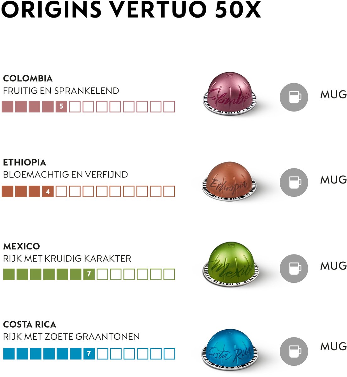 Nespresso - Vertuo - Origins Pakket - Koffiecups - 50 capsules thumbnail 3