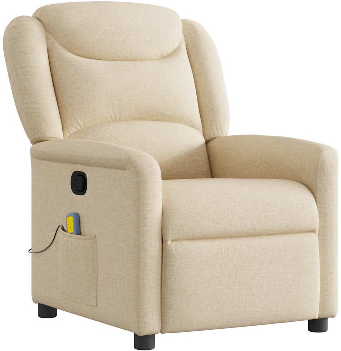 vidaXL Massagestoel - verstelbaar - stof - crèmekleurig