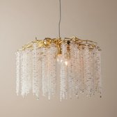 Hanglamp Cristal Blossom - design - romantisch - rond 60cm mat goud - 6 x e14 - hoogte 140cm max