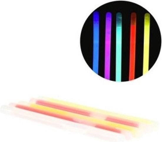 5x Gekleurde glow in the dark duikstaafjes 15 cm / opduik zwembad speelgoed - duikspeeltjes
